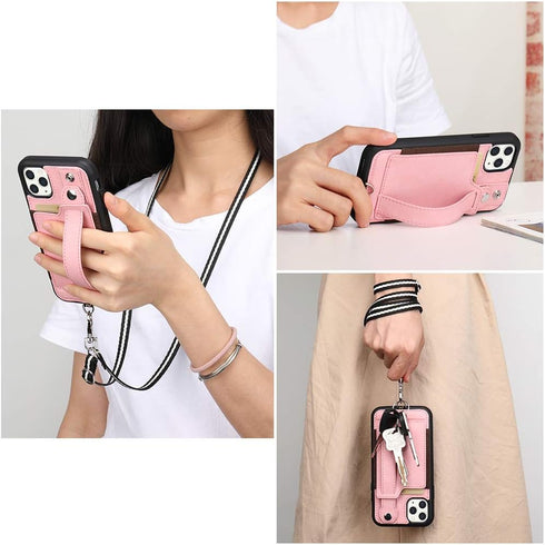 TOOVREN Phone Cover for iPhone 11 Pro Max Wallet Case with Card Holder PU Leather Kickstand Fits iPhone 11 Pro Max Case with Strap Stand Adjustabl...